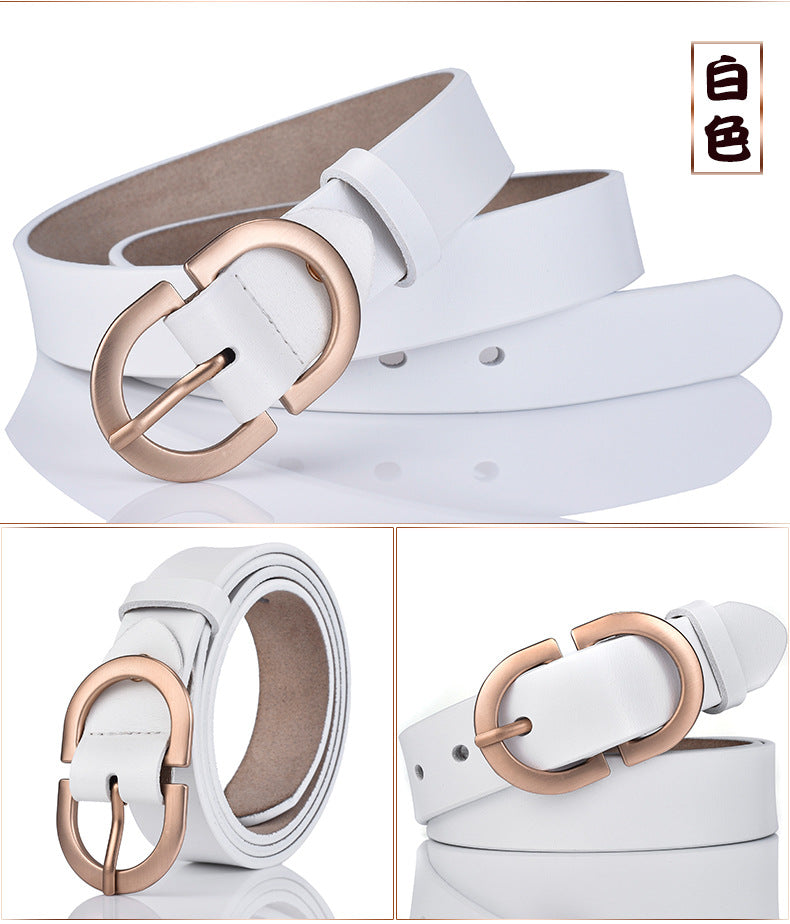 New ladies belt leather cowhide belt buckle Joker casual retro pants with a generation of factory outlets