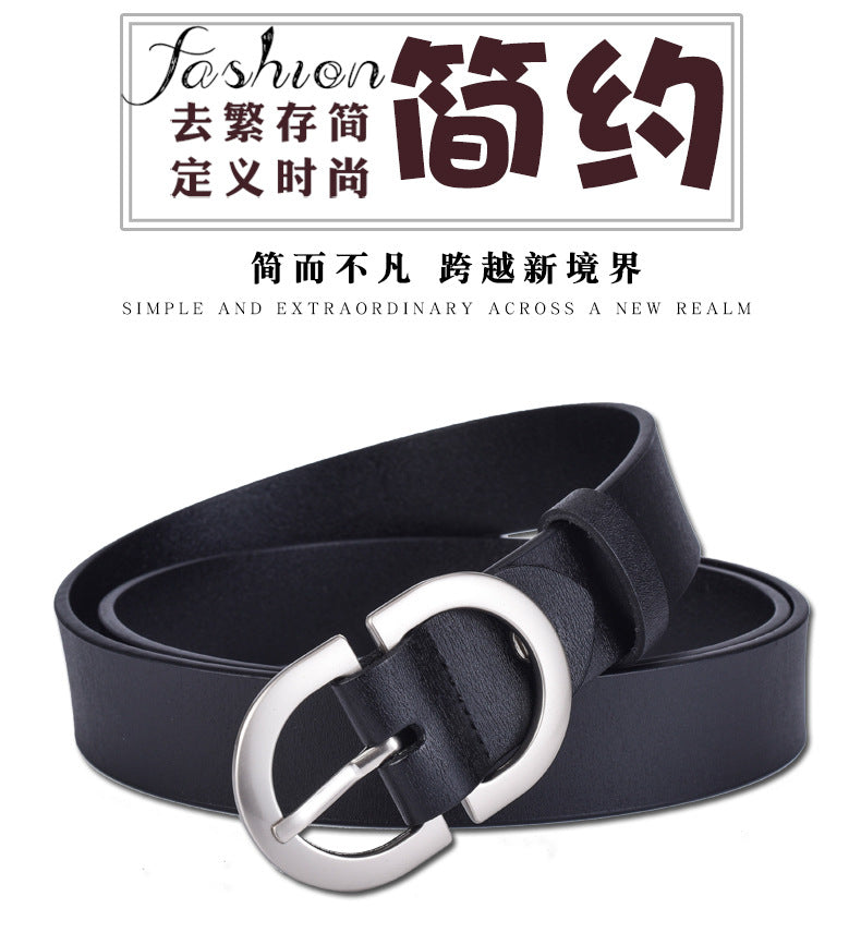 New ladies belt leather cowhide belt buckle Joker casual retro pants with a generation of factory outlets