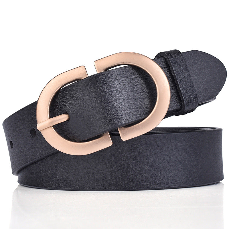 New ladies belt leather cowhide belt buckle Joker casual retro pants with a generation of factory outlets