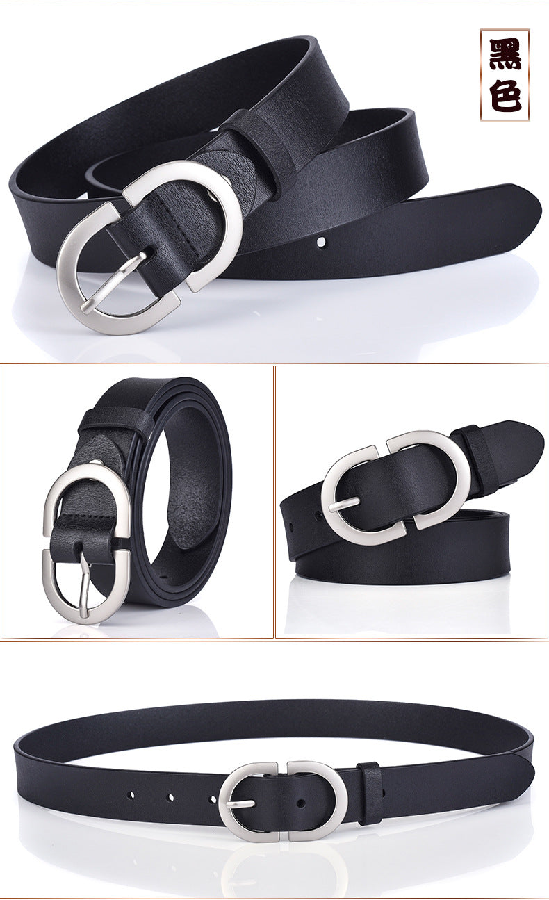 New ladies belt leather cowhide belt buckle Joker casual retro pants with a generation of factory outlets