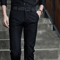 Spring and summer leggings suit pants British trousers men's business casual pants Korean slim straight black thin