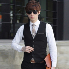 Spring and summer leggings suit pants British trousers men's business casual pants Korean slim straight black thin