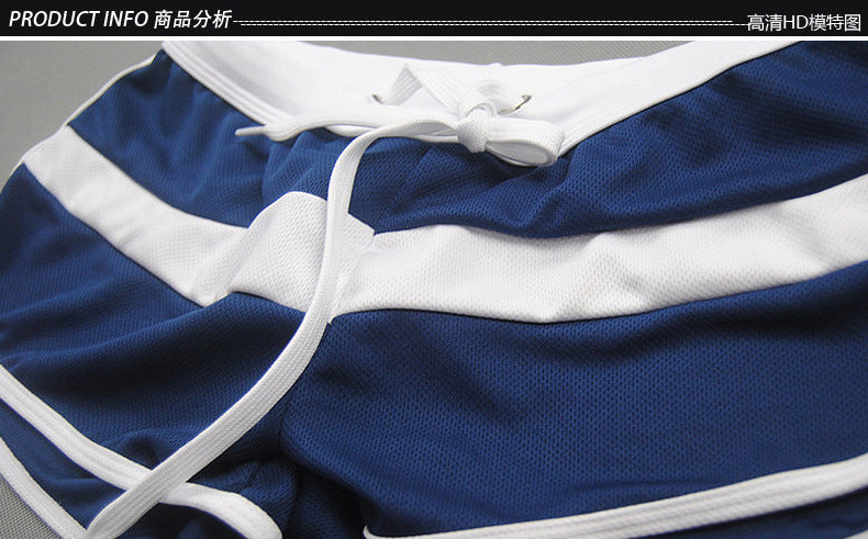 Summer and Autumn Men's Lace-up Shorts Lace-up Moisture-wicking Mesh Swimming Trunks Sports Home Swimming Trunks E-039