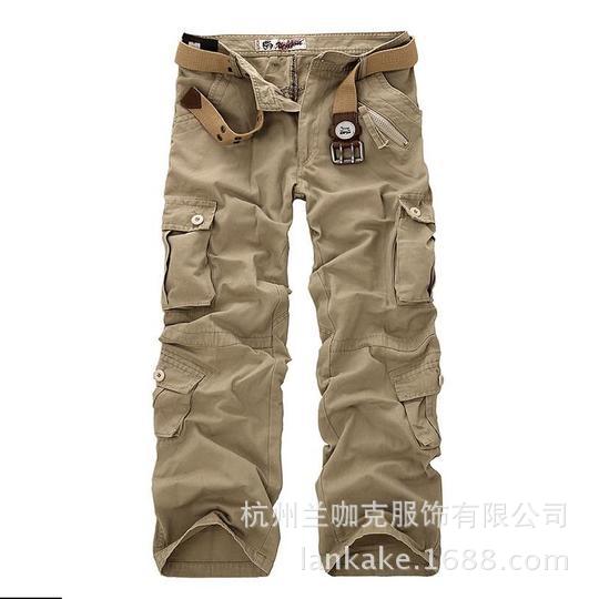 Amazon Cross-Border Men's Fat Pants Large Size Loose Multi-Pocket Overalls Camouflage Pants Casual Sports Outdoor Pants