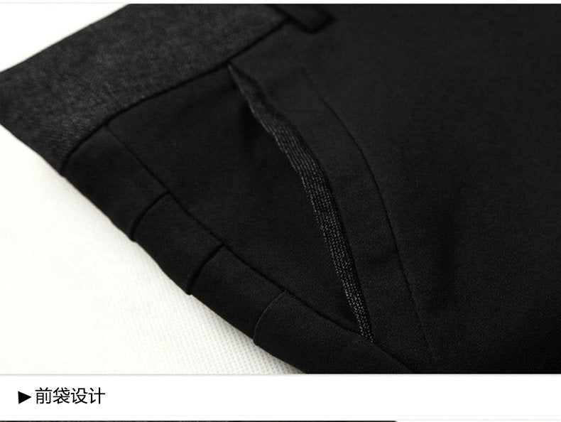 Spring and summer leggings suit pants British trousers men's business casual pants Korean slim straight black thin