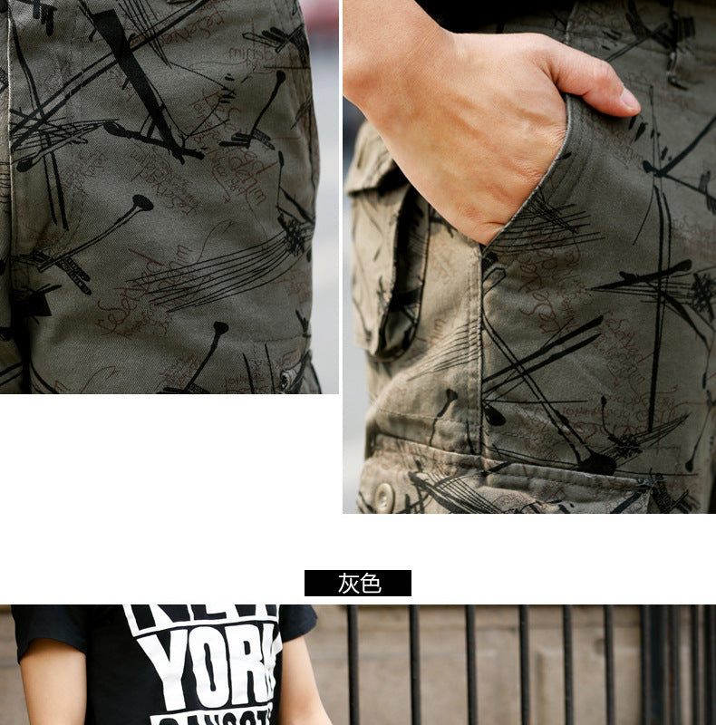 Summer New Arrival Capri Pants Men's Middle-Aged Pure Cotton Beach Pants Shorts Large Size Loose Medium Pants Crockwear Pants Outdoor
