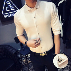 Spring and summer leggings suit pants British trousers men's business casual pants Korean slim straight black thin