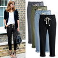 Spring Summer Autumn Harlan Pants Women's Cropped Pants European and American plus size 100.00kg Loose All-match Casual Pants Leg Black Pants
