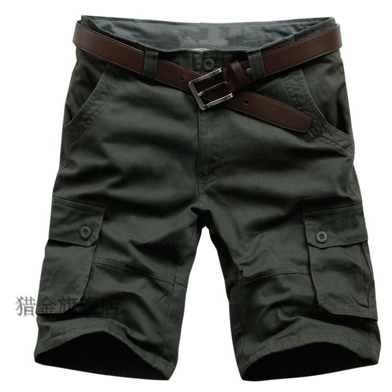 Summer Large Size Shorts Loose Middle Pants Five-point Pants Men's Beach Multi-pocket Outdoor Casual Five-point Pants Work Pants