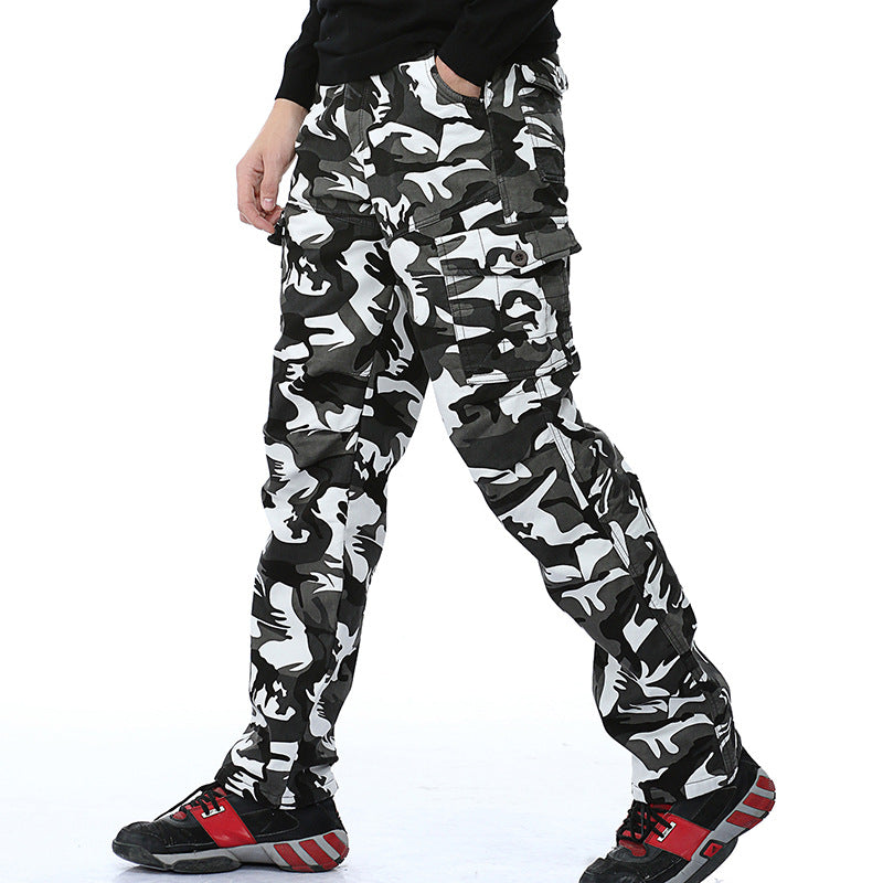 2017 Foreign Trade men's velvet padded fat camouflage overalls outdoor trousers k1005