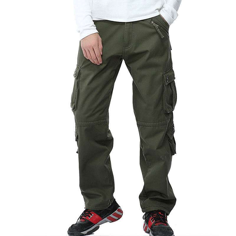 Foreign trade plus velvet padded loose large size tooling pants fat guy 022 padded
