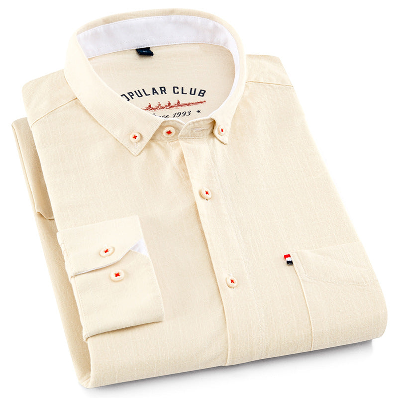 cotton linen Shirts Longsleeve Shirt for Men clothing pure colored Casual hemp shirt camisa masculina mens dress shirts