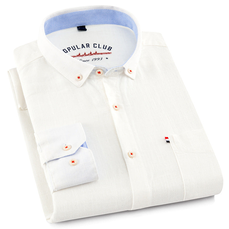 cotton linen Shirts Longsleeve Shirt for Men clothing pure colored Casual hemp shirt camisa masculina mens dress shirts