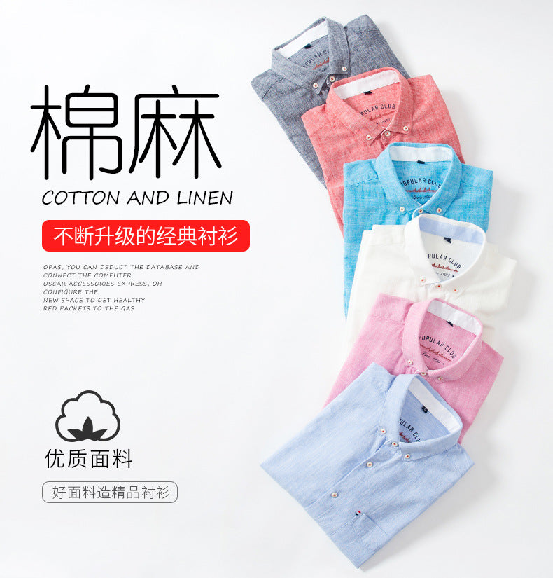 cotton linen Shirts Longsleeve Shirt for Men clothing pure colored Casual hemp shirt camisa masculina mens dress shirts
