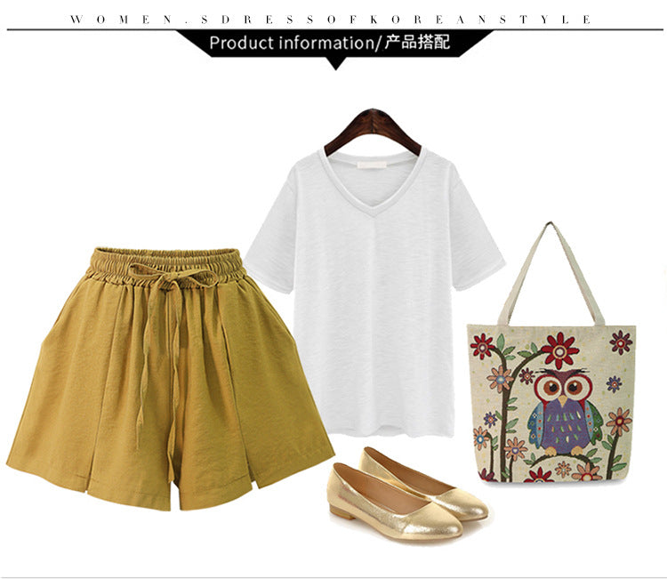 Shorts Women's Summer 100.00kg New Arrival Thin Chiffon Split Wide Leg Pants Loose Slim-fit Loose Loose Waist Outer Wear Casual Pants