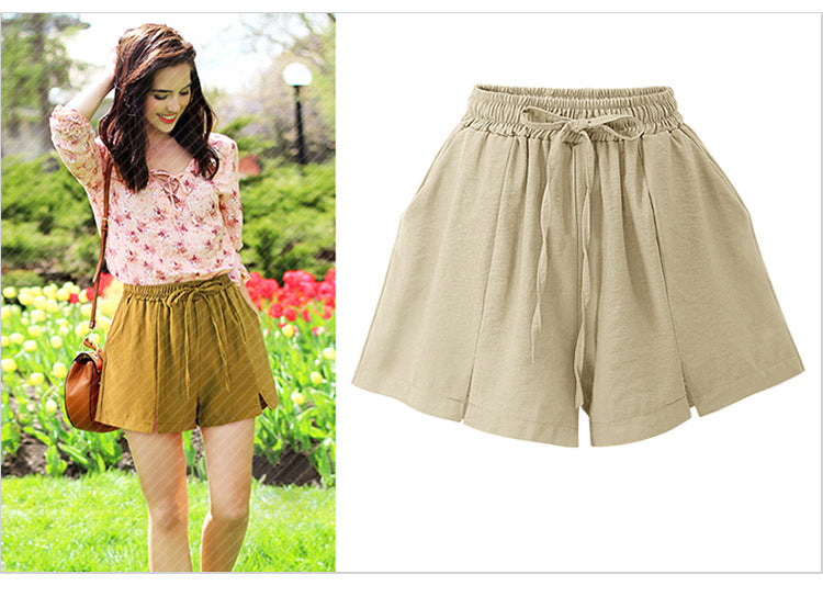 Shorts Women's Summer 100.00kg New Arrival Thin Chiffon Split Wide Leg Pants Loose Slim-fit Loose Loose Waist Outer Wear Casual Pants