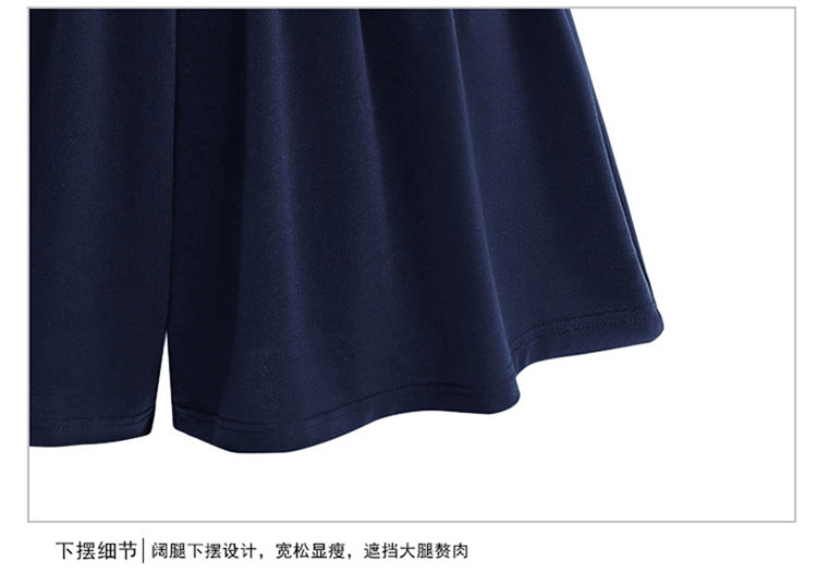 Large size wide leg shorts Women's European and American summer pants modal cotton high waist women's skirt pants solid color casual pants pocket