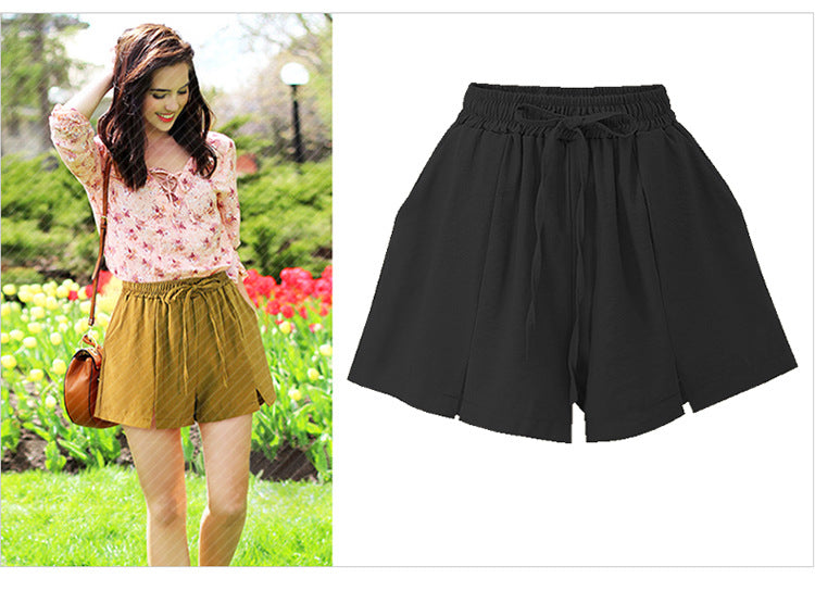Shorts Women's Summer 100.00kg New Arrival Thin Chiffon Split Wide Leg Pants Loose Slim-fit Loose Loose Waist Outer Wear Casual Pants