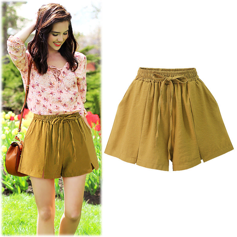 Shorts Women's Summer 100.00kg New Arrival Thin Chiffon Split Wide Leg Pants Loose Slim-fit Loose Loose Waist Outer Wear Casual Pants