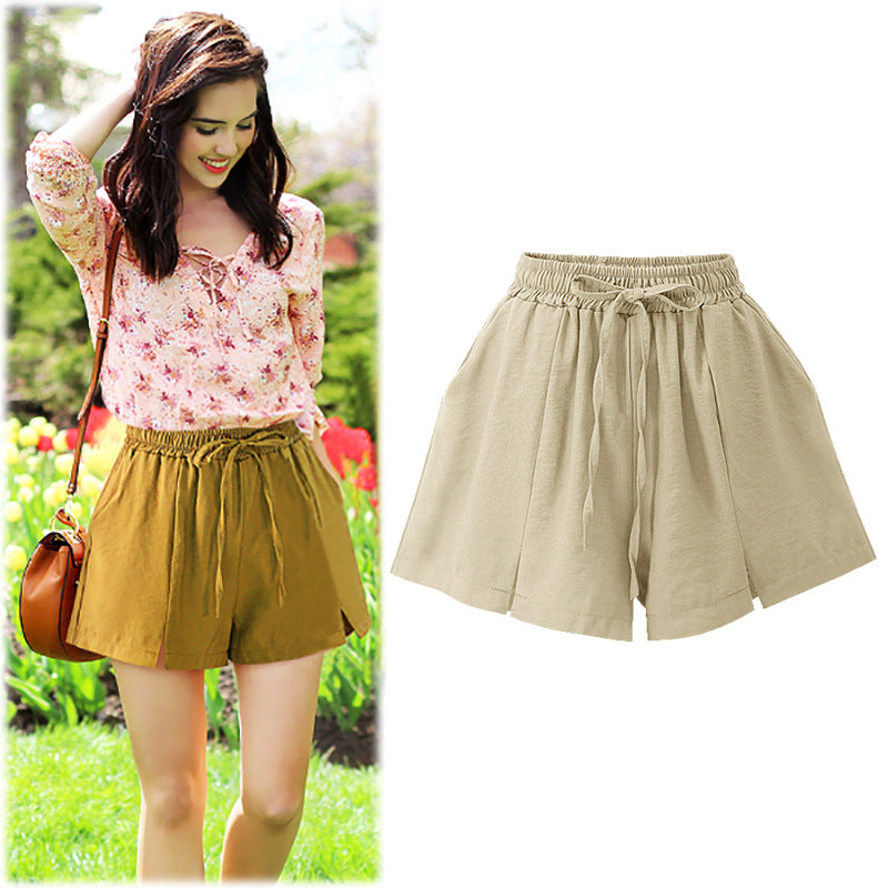 Shorts Women's Summer 100.00kg New Arrival Thin Chiffon Split Wide Leg Pants Loose Slim-fit Loose Loose Waist Outer Wear Casual Pants