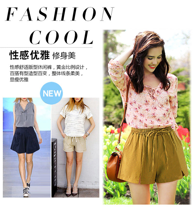 Shorts Women's Summer 100.00kg New Arrival Thin Chiffon Split Wide Leg Pants Loose Slim-fit Loose Loose Waist Outer Wear Casual Pants