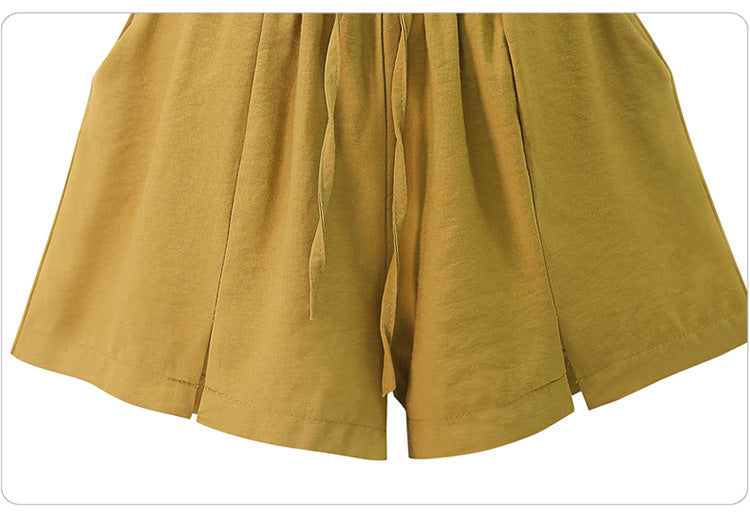 Shorts Women's Summer 100.00kg New Arrival Thin Chiffon Split Wide Leg Pants Loose Slim-fit Loose Loose Waist Outer Wear Casual Pants