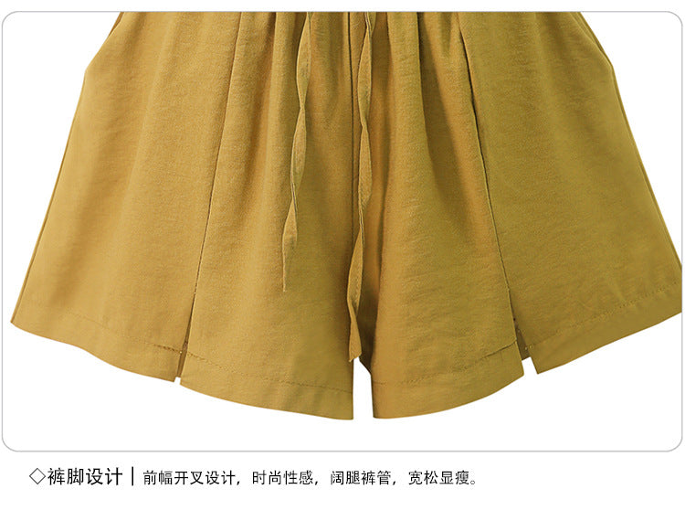 Shorts Women's Summer 100.00kg New Arrival Thin Chiffon Split Wide Leg Pants Loose Slim-fit Loose Loose Waist Outer Wear Casual Pants