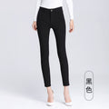 Women's Pants Spring and Autumn Black Cropped Casual Pants Women's Small Foot Large Size High Waist Stretch Small 0041 Pants
