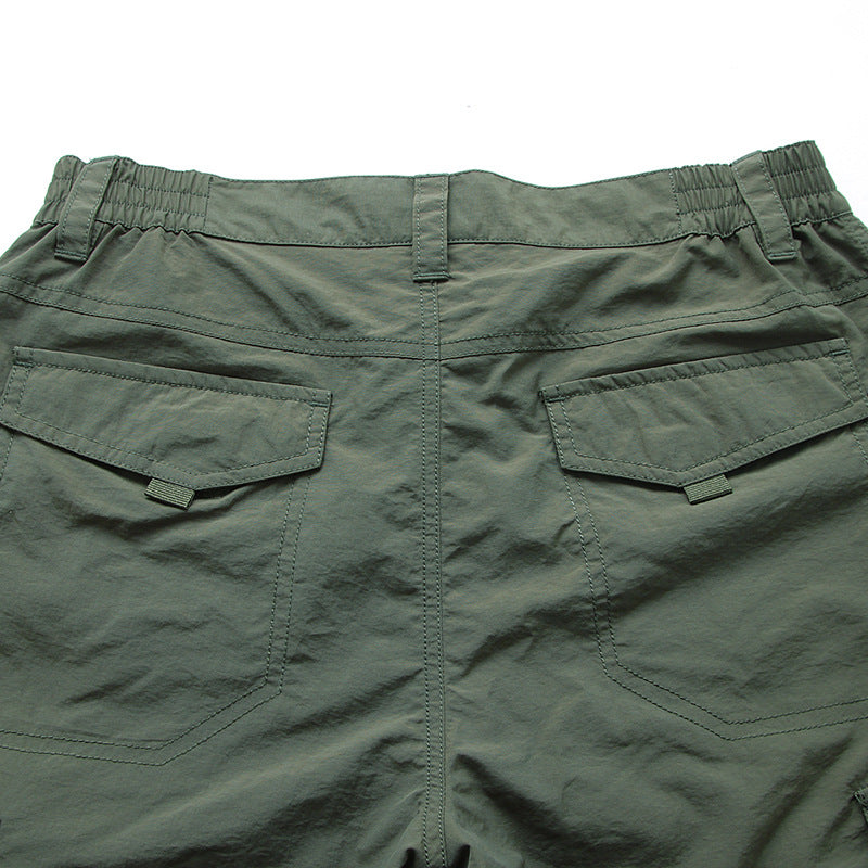 Summer Outdoor Thin Waterproof Quick-drying Pants Men's Casual Trousers Men's Loose plus size Multi-pocket Cordwork Pants Charge Pants
