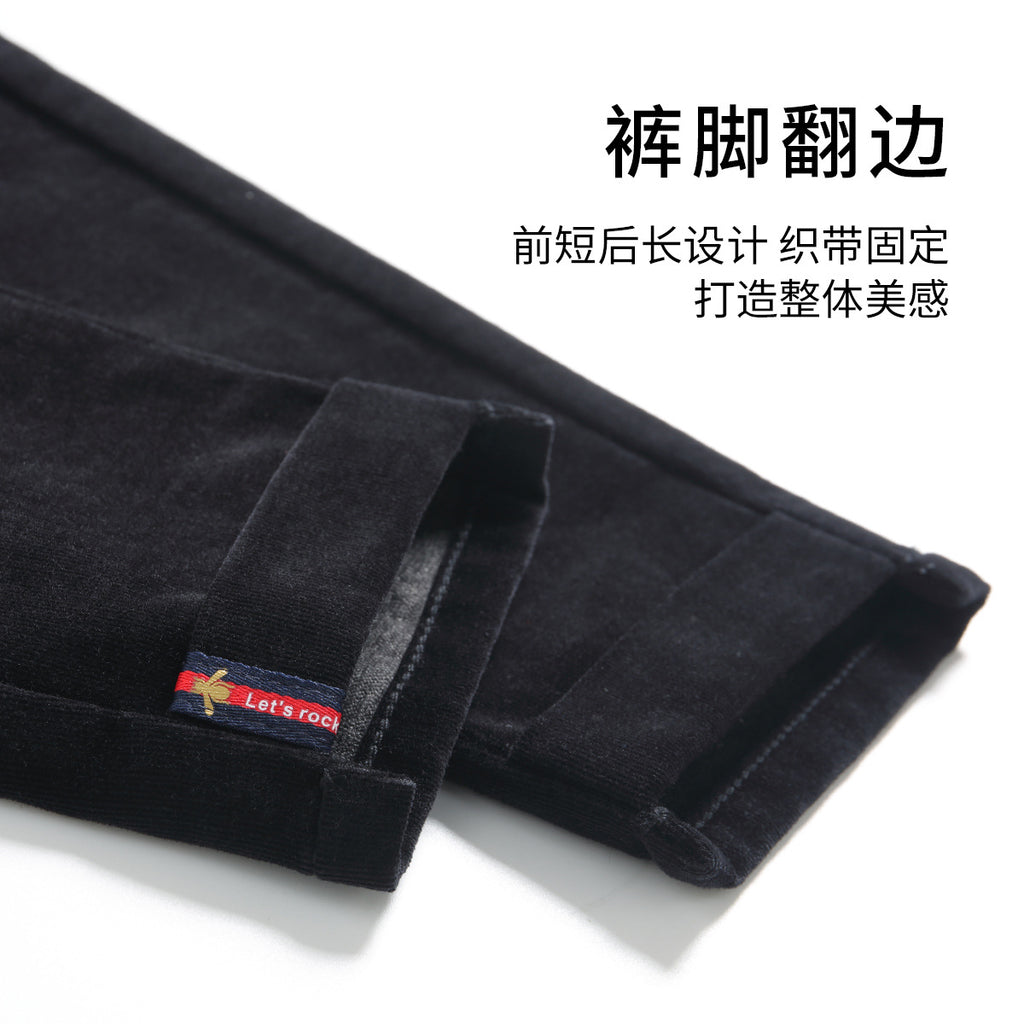 Women's pants spring and autumn casual pants women corduroy high waist elastic feet pants a generation of 0138