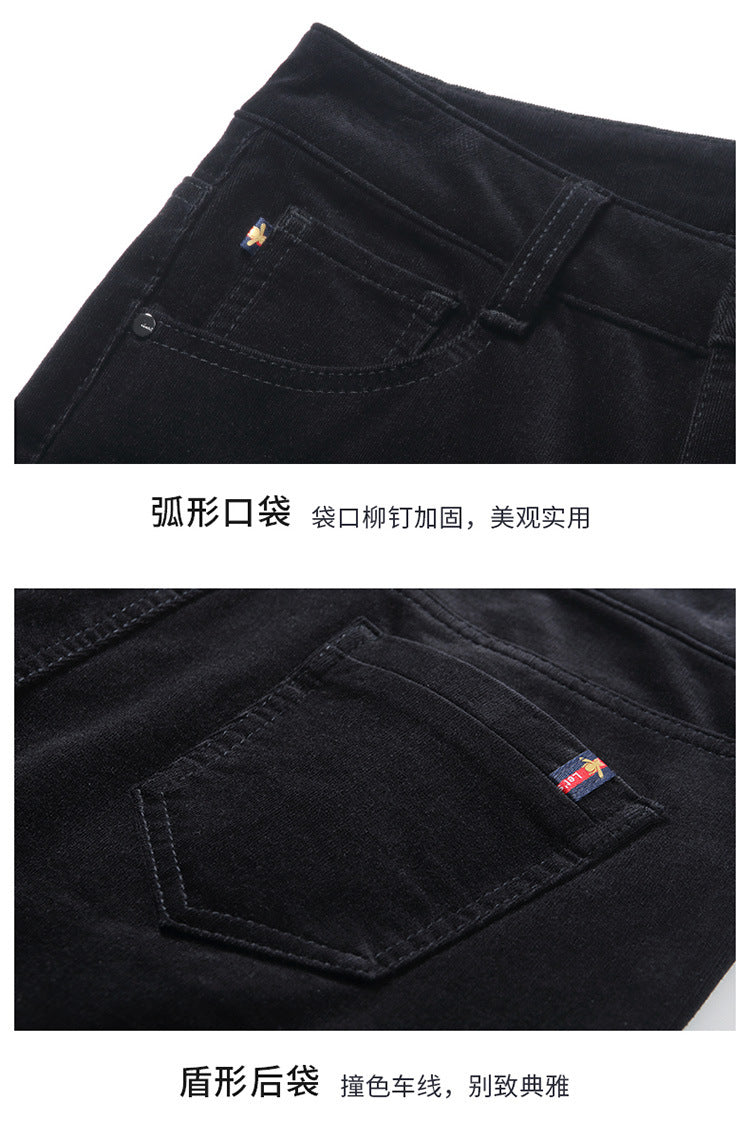 Women's pants spring and autumn casual pants women corduroy high waist elastic feet pants a generation of 0138