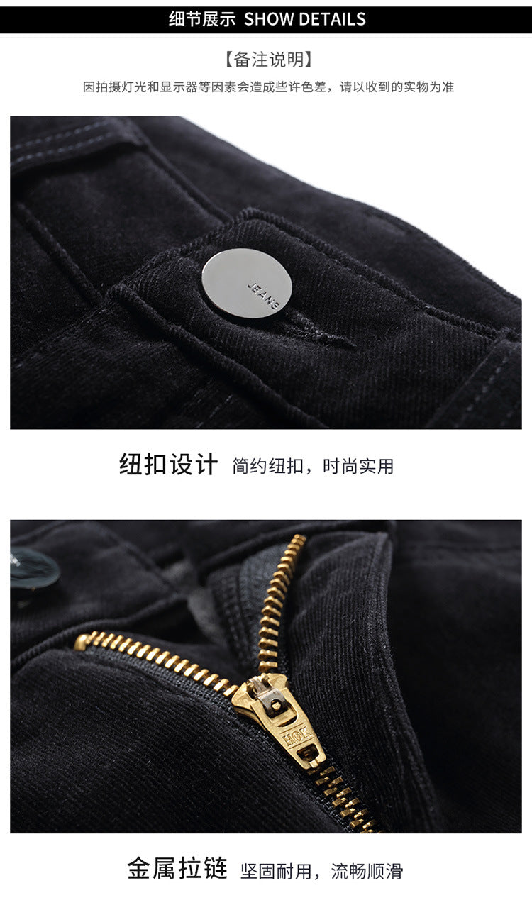 Women's pants spring and autumn casual pants women corduroy high waist elastic feet pants a generation of 0138