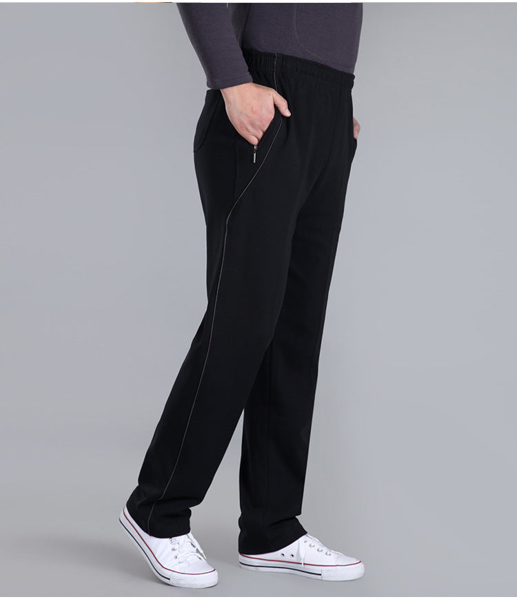 Autumn and Winter thick men's sports pants elastic waist casual pants men's middle-aged and elderly dad pants trousers wholesale