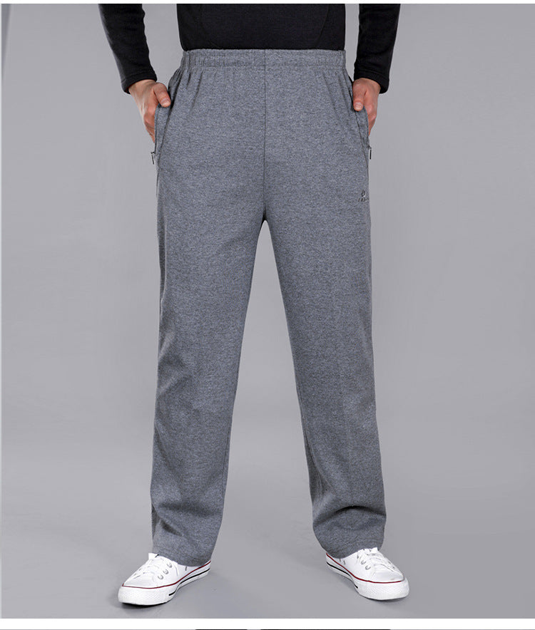 Autumn and Winter thick men's sports pants elastic waist casual pants men's middle-aged and elderly dad pants trousers wholesale
