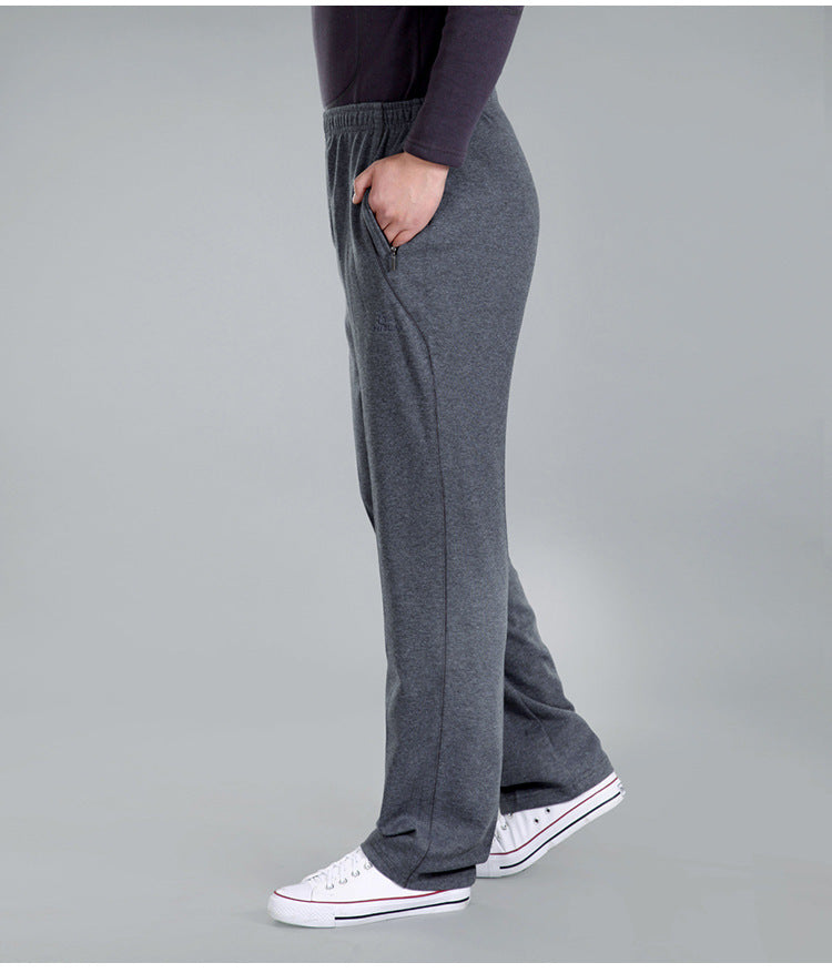 Autumn and Winter thick men's sports pants elastic waist casual pants men's middle-aged and elderly dad pants trousers wholesale