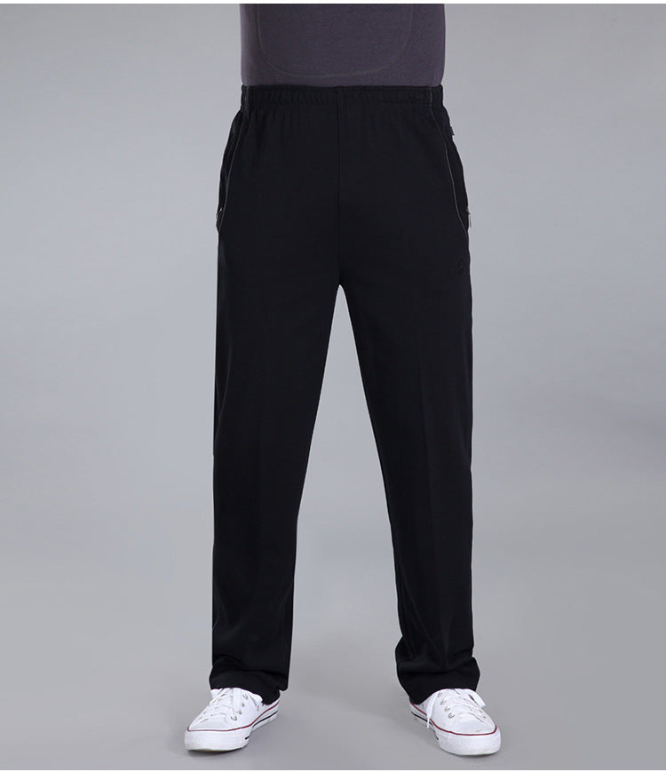 Autumn and Winter thick men's sports pants elastic waist casual pants men's middle-aged and elderly dad pants trousers wholesale