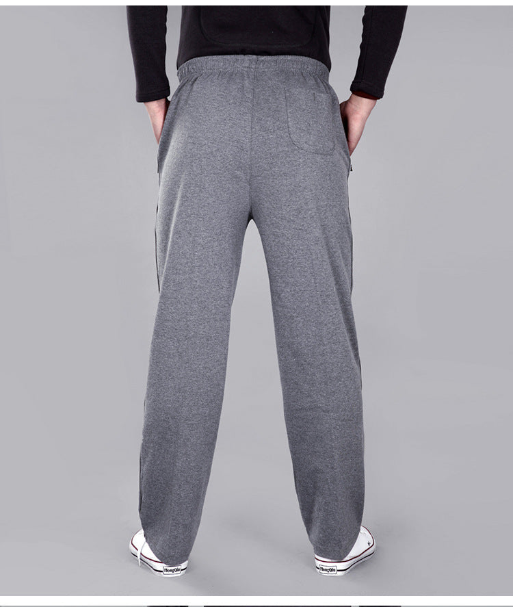 Autumn and Winter thick men's sports pants elastic waist casual pants men's middle-aged and elderly dad pants trousers wholesale