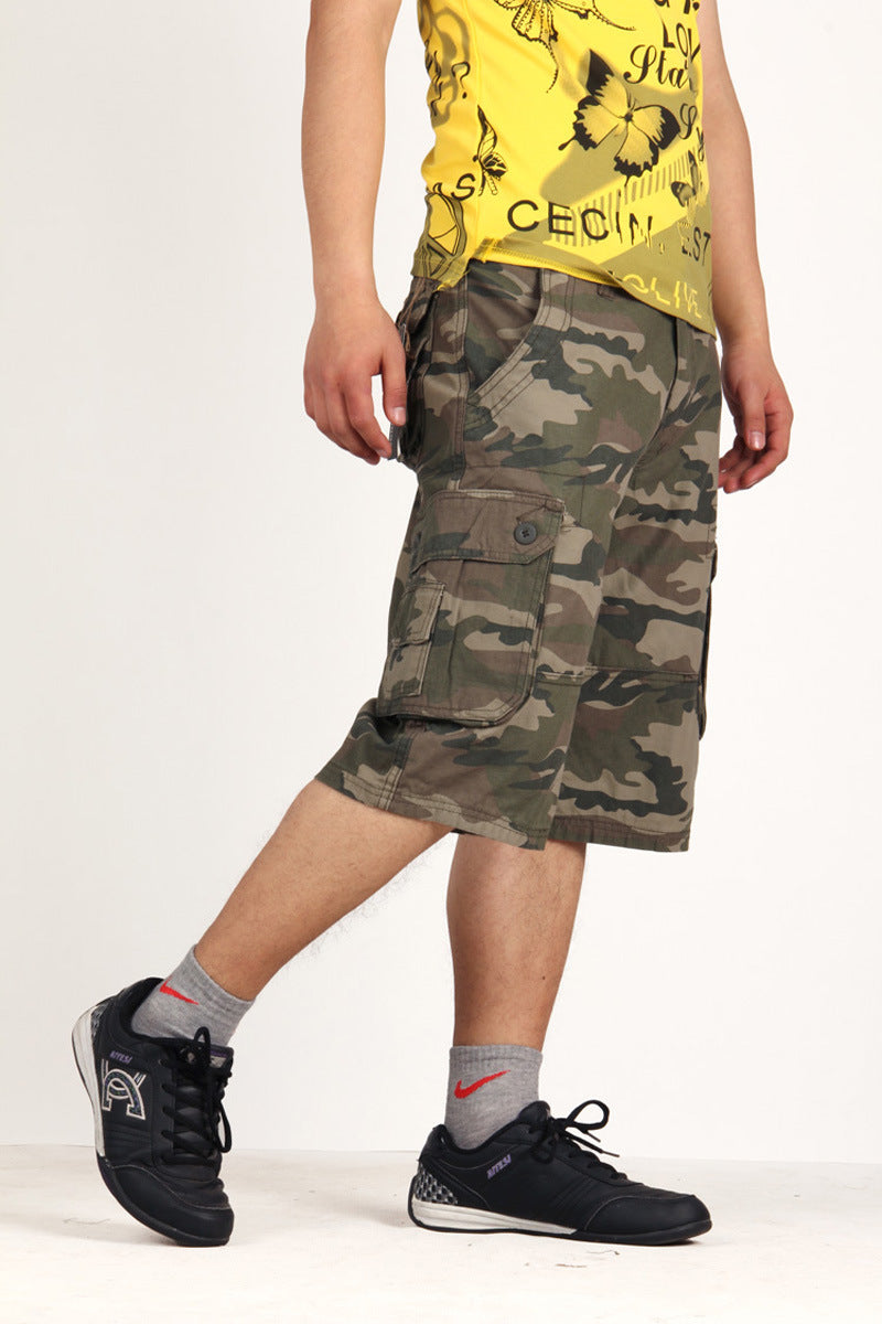 Summer Cropped Pants Men's Loose Workwear Casual Shorts Men's Summer Cropped Pants Thin Sports Breeches Men's Pants