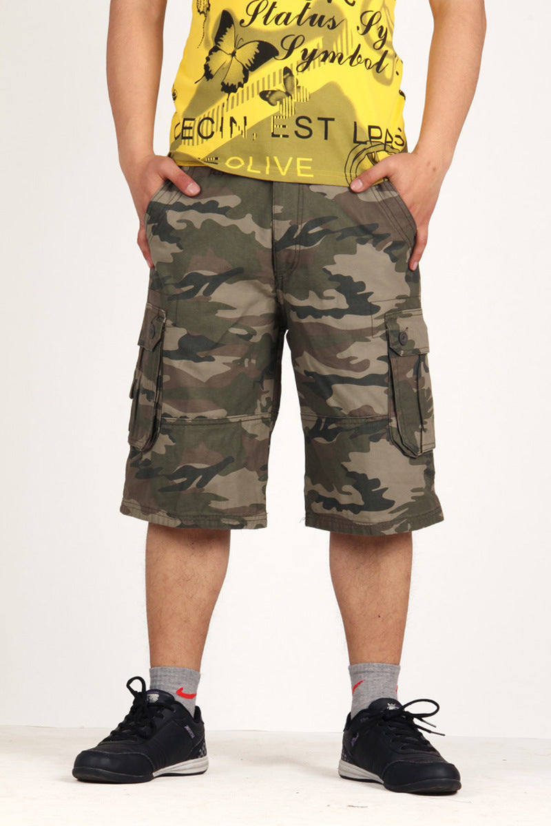 Summer Cropped Pants Men's Loose Workwear Casual Shorts Men's Summer Cropped Pants Thin Sports Breeches Men's Pants