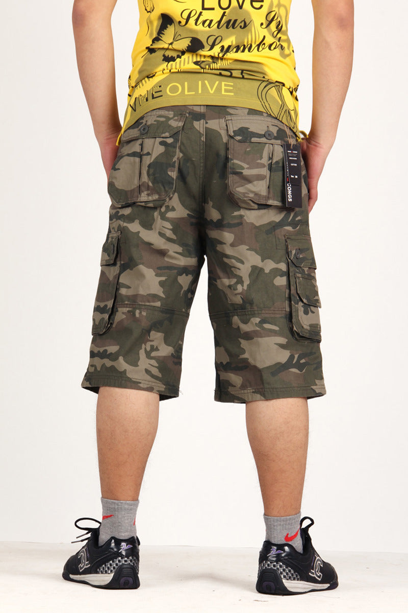 Summer Cropped Pants Men's Loose Workwear Casual Shorts Men's Summer Cropped Pants Thin Sports Breeches Men's Pants