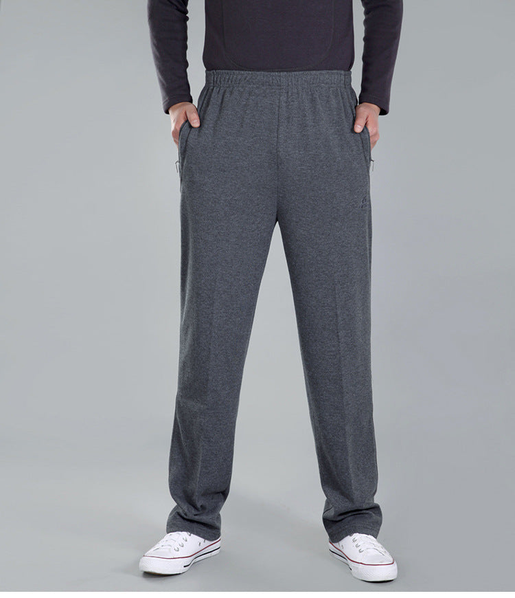 Autumn and Winter thick men's sports pants elastic waist casual pants men's middle-aged and elderly dad pants trousers wholesale