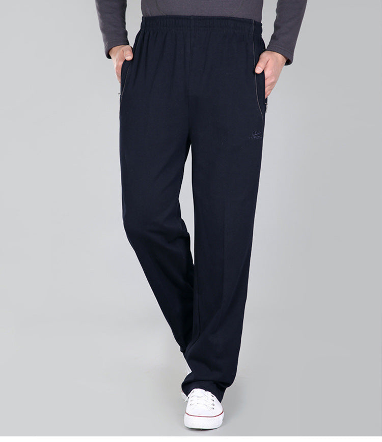 Autumn and Winter thick men's sports pants elastic waist casual pants men's middle-aged and elderly dad pants trousers wholesale
