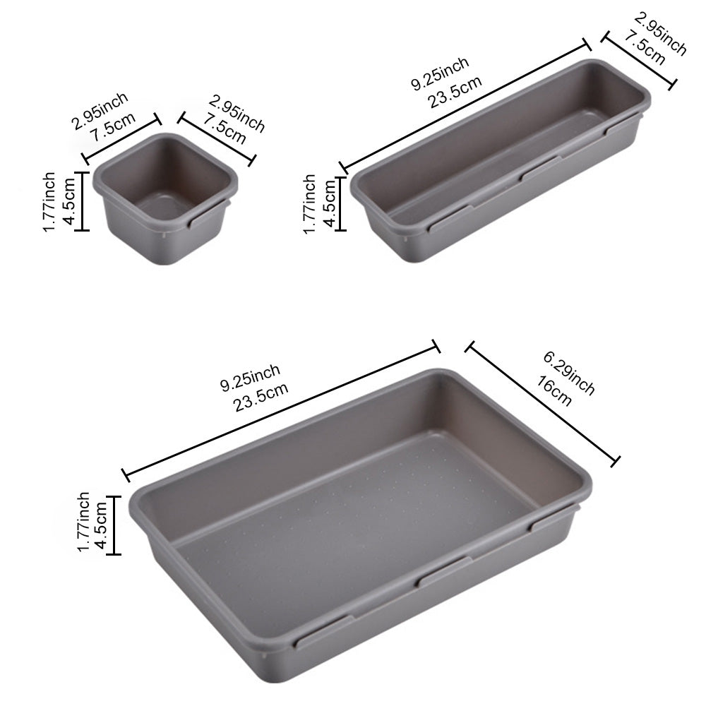 Juego de 8 bandejas organizadoras para cocina, baño, joyas, armario, maquillaje, cajones, caja de almacenamiento