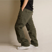 Summer Cargo Pants, Thin, Loose, Plus-Size Men's Shorts, Multi-Pocket Mid-Length Pants, Outdoor Casual Seven-Point Pants, High-Waisted for Men