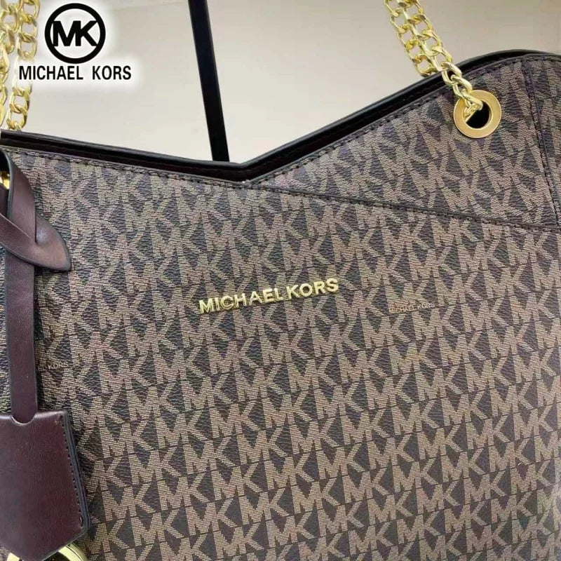 MICHAEL KORS Women's Fashion Casual Shoulder Bag Tote Bag MK Large Capacity Tote Bag Classic Flower Letter Bag Travel Bag