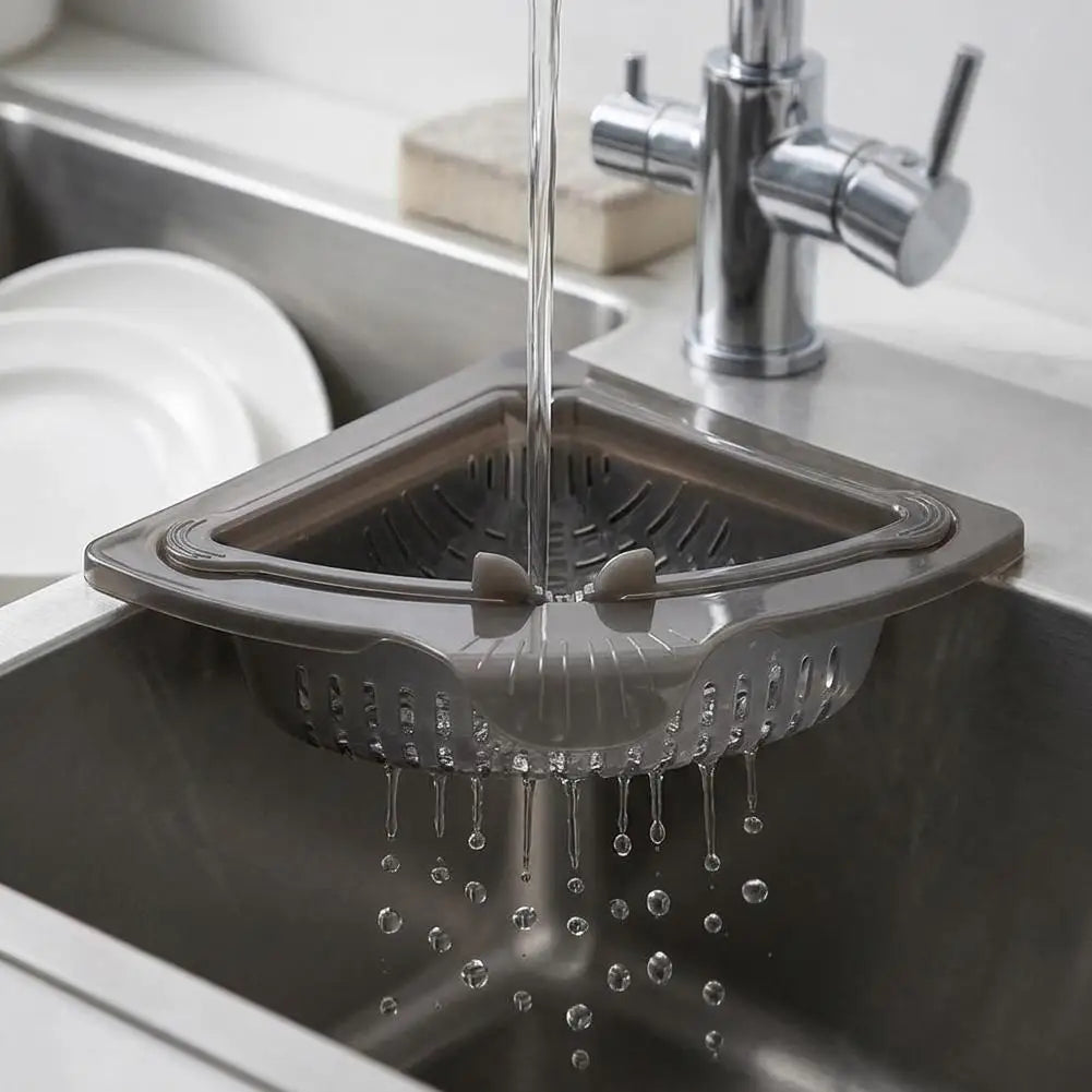 Estante filtrador de fregadero de cocina, cesta de drenaje magnética triangular, recogedor de basura colgante, colador de residuos de alimentos, herramienta para escurrir frutas y verduras.