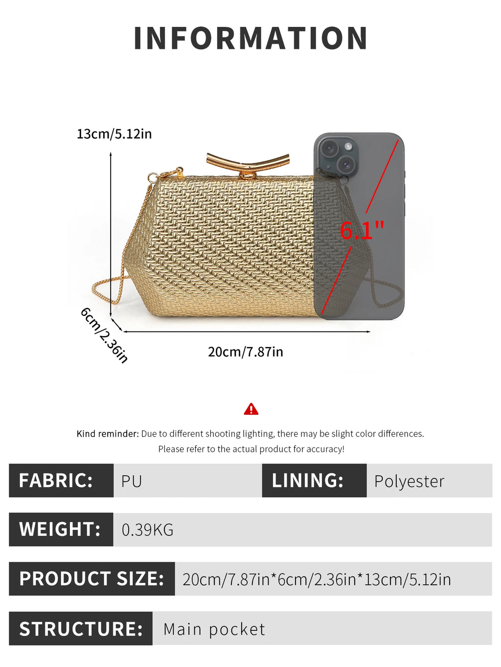 Light luxury woven diamond pattern women's evening bag simple pure colors messenger bag suitable for wedding and party occasions