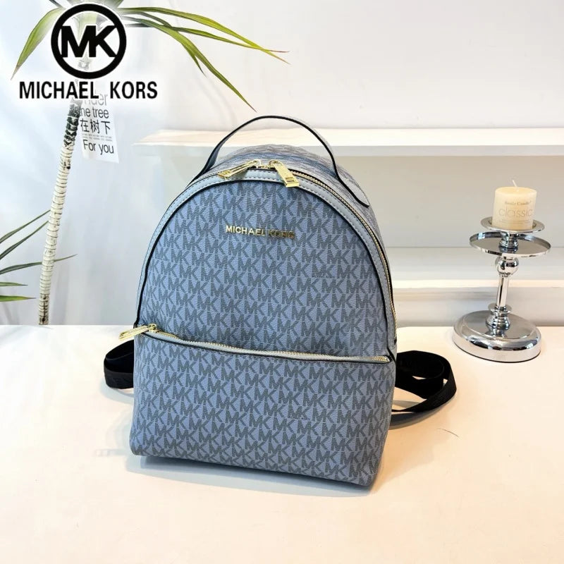 MICHAEL KORS Women's Casual Fashion Backpack MK Classic Vintage Flower Light Luxury Multi functional Vacation Travel Bag Letter