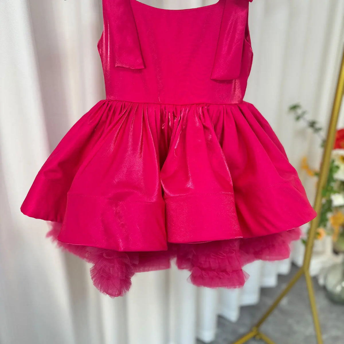 Dreamy Vow J703 Adorable Off-Shoulder 3D-Flower Baby Girl Dress With Tailing Princess Ball Gown for Kids Wedding Holiday Party