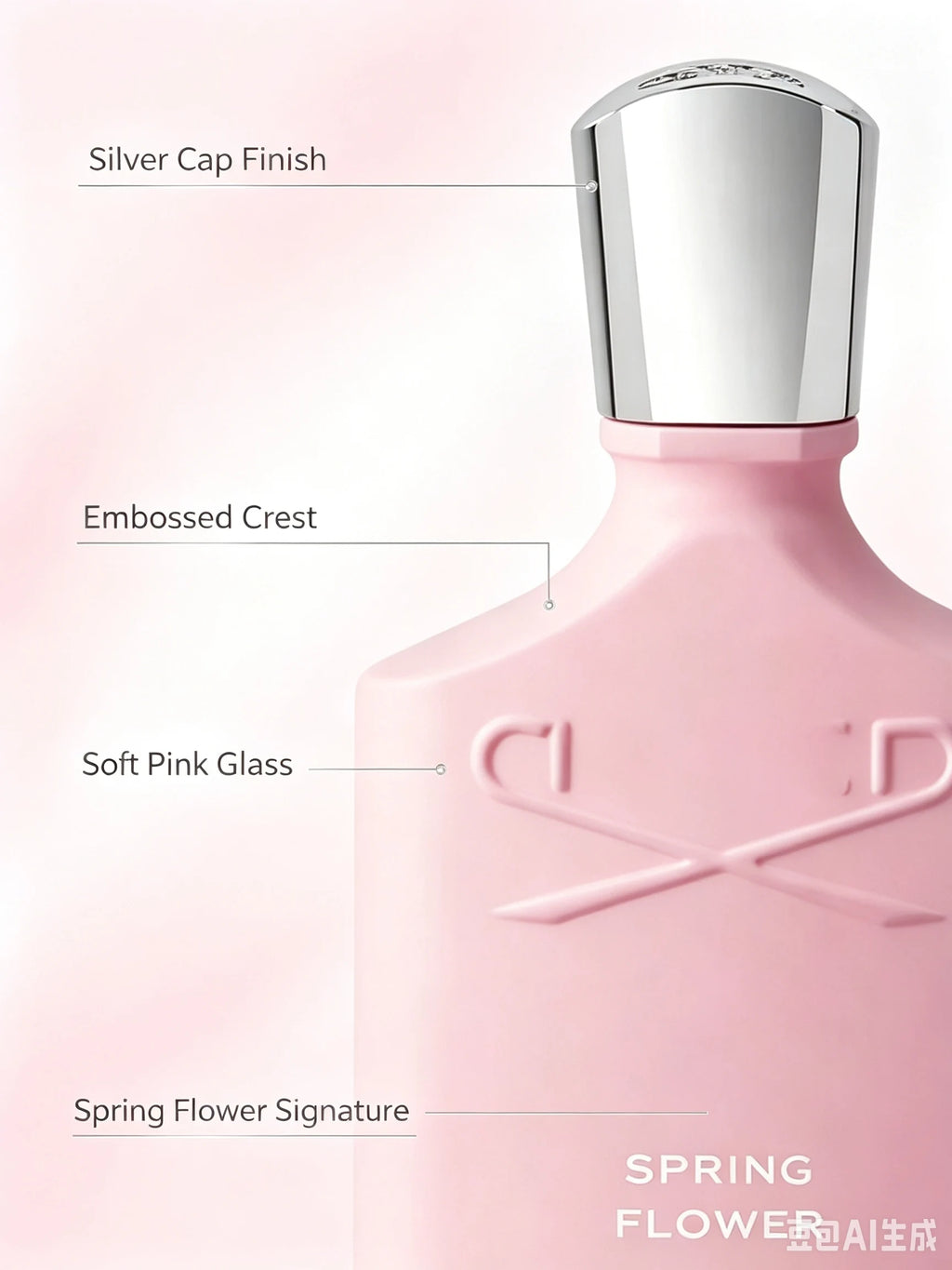 Cree.d Spring Flower Eau de Parfum 100ml, Bright Fresh Floral Fruity Elegant Feminine Luxury Niche Women's Perfume with Juicy Peach Apple Pear Soft Jasmine Rose White Musk, Long Lasting Light Airy Sweet Scent for Spring Summe